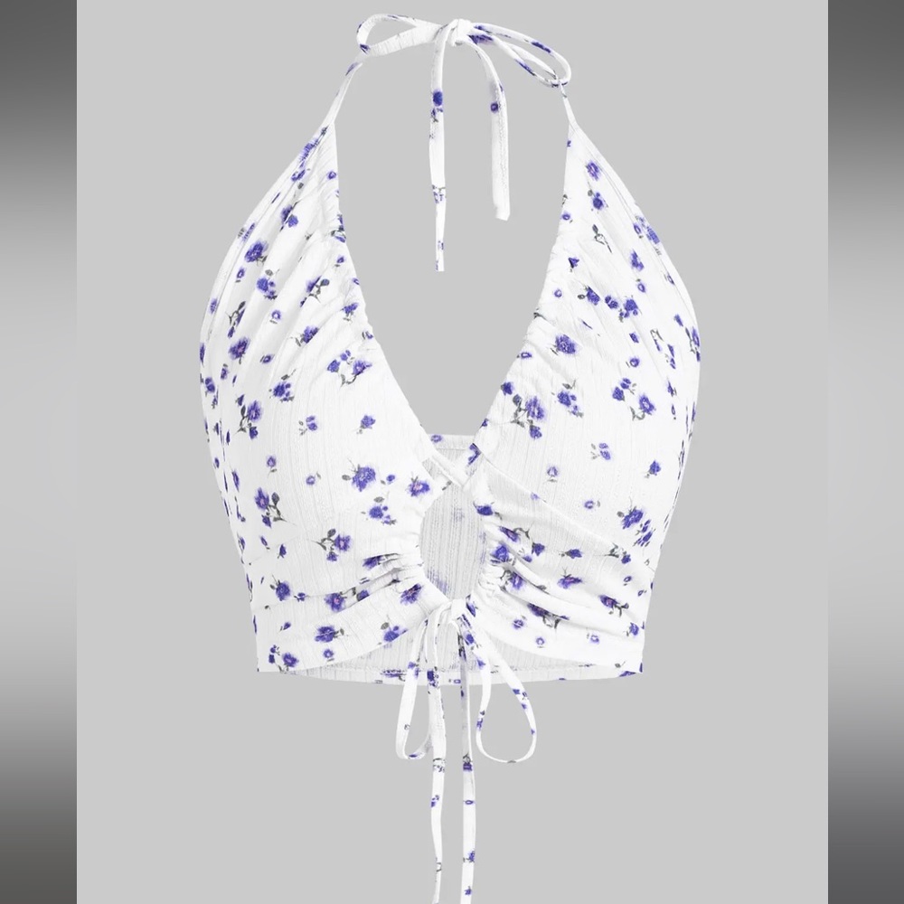 Light floral halter top